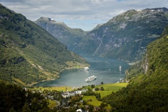 View over Geirangerfjord - f5230962 photowallpaper Wallpassion