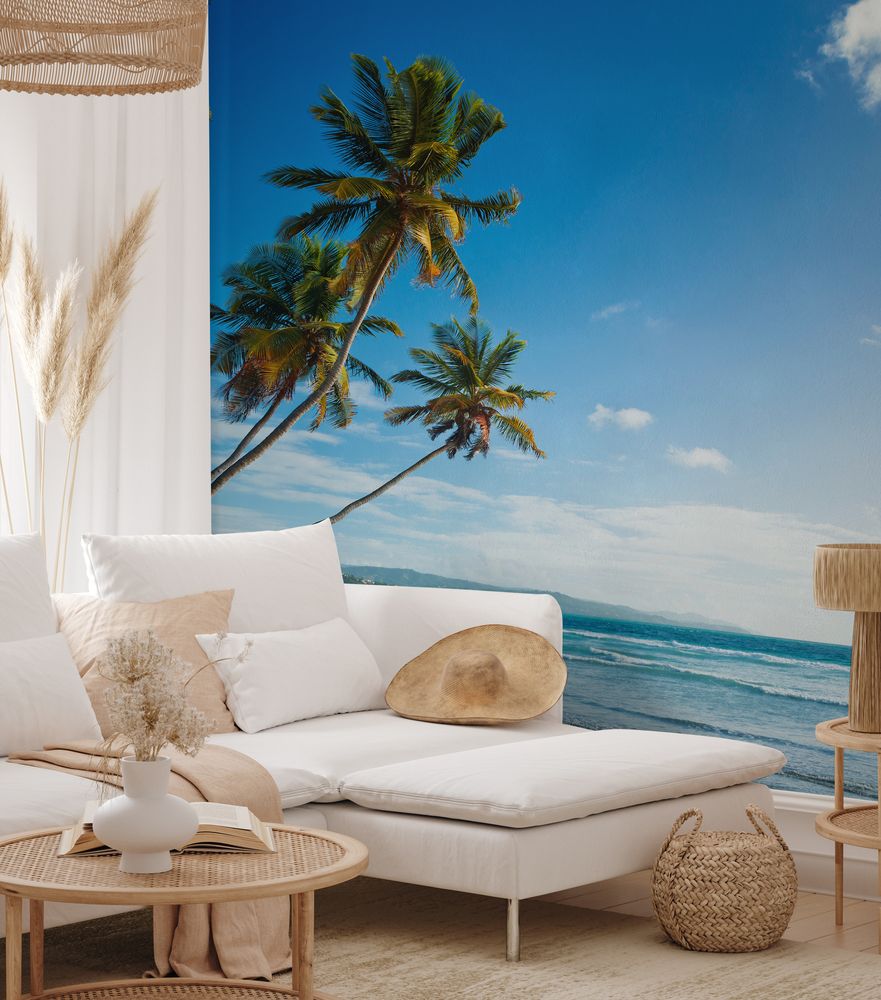 Palms and Beach at Trinidad and Tobago - f5351044 photowallpaper Wallpassion