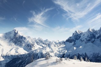 Snowy Mountains in Chamonix - f5351091 photowallpaper Wallpassion