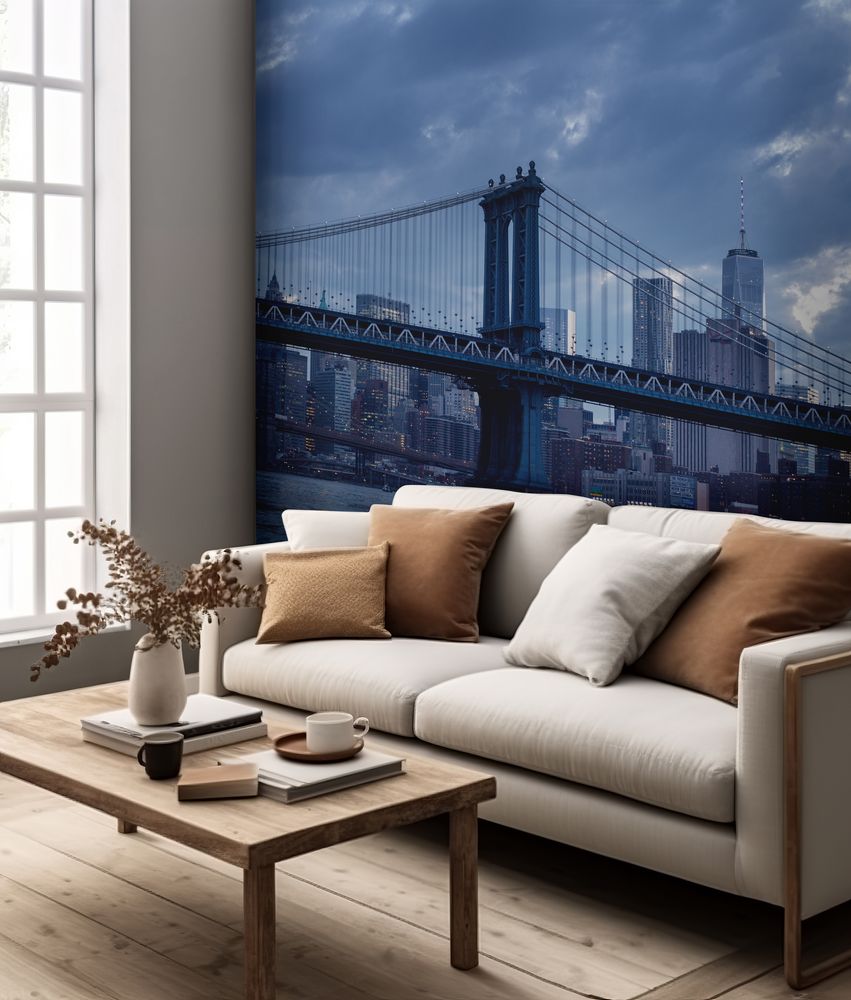 Clouds over Manhattan Bridge photowallpaper 