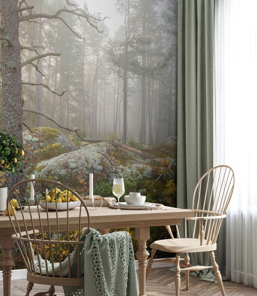Mysterious Forest in Fog photowallpaper Wallpassion