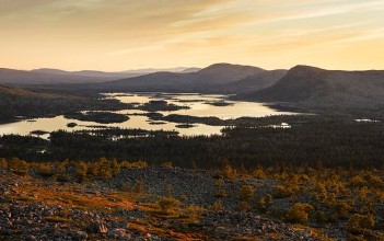 Landscape in Dalarna at Dawn photowallpaper Wallpassion