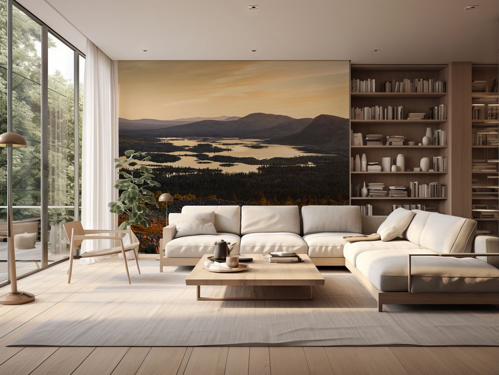 Landscape in Dalarna at Dawn photowallpaper Wallpassion