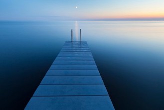 Wooden Jetty in Sunset on Oland photowallpaper Wallpassion