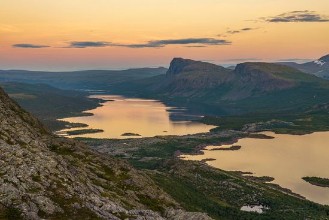 Sunset View over Soldalen in Lapland photowallpaper Wallpassion