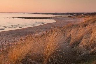 Sunset over Beach Vejbystrand photowallpaper Wallpassion