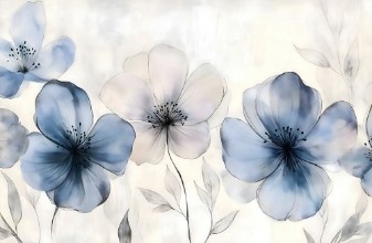 Big watercolored flowers photowallpaper Wallpassion