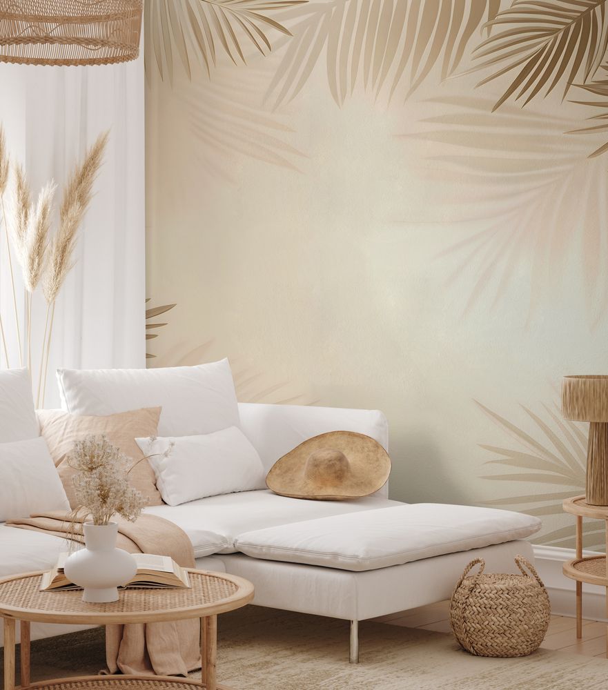 Golden palms photowallpaper Wallpassion