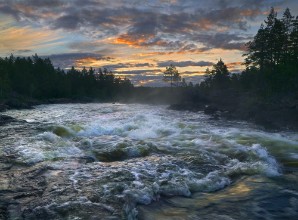 Flowing water of a Summer River photowallpaper Wallpassion