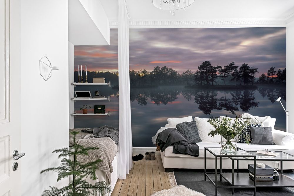 Sunset over Lake photowallpaper Wallpassion