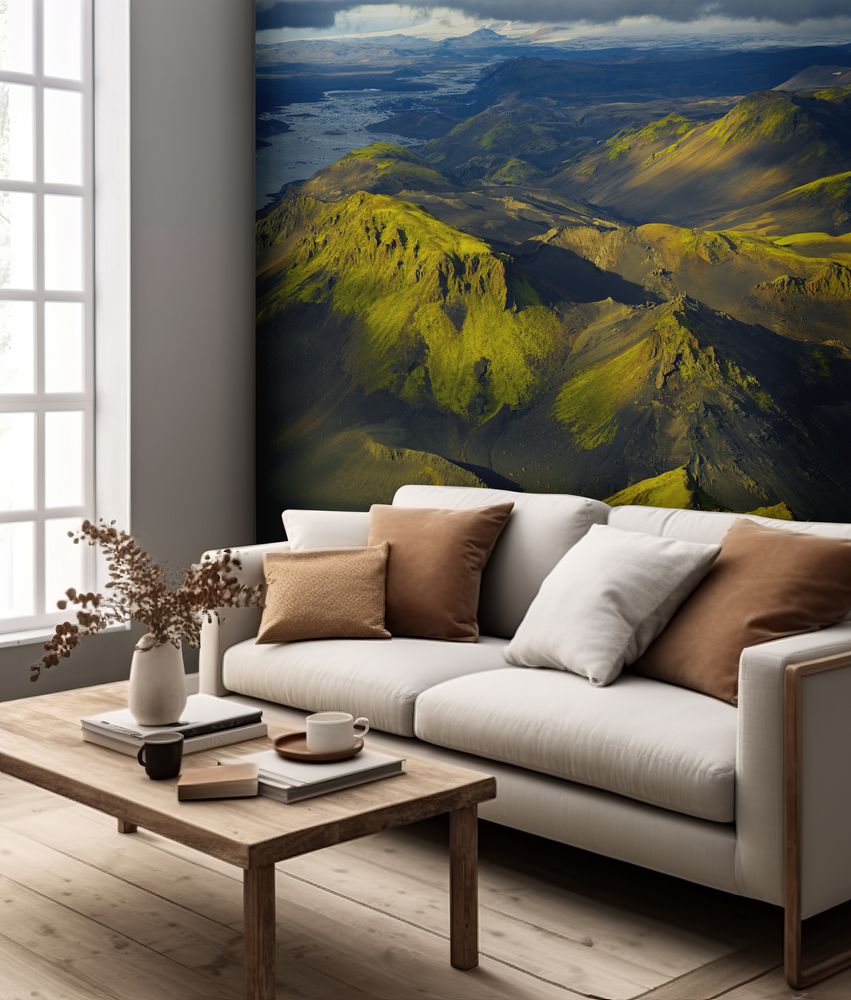 View over Mountains on Iceland photowallpaper Wallpassion