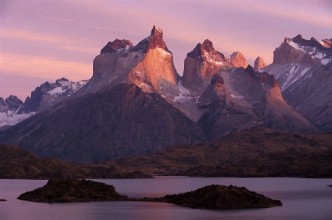 Sunset over Andes in Chile photowallpaper Wallpassion