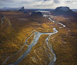 View over River in Swedish Lapland photowallpaper Wallpassion