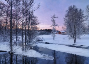 Little Red Cottage photowallpaper Wallpassion