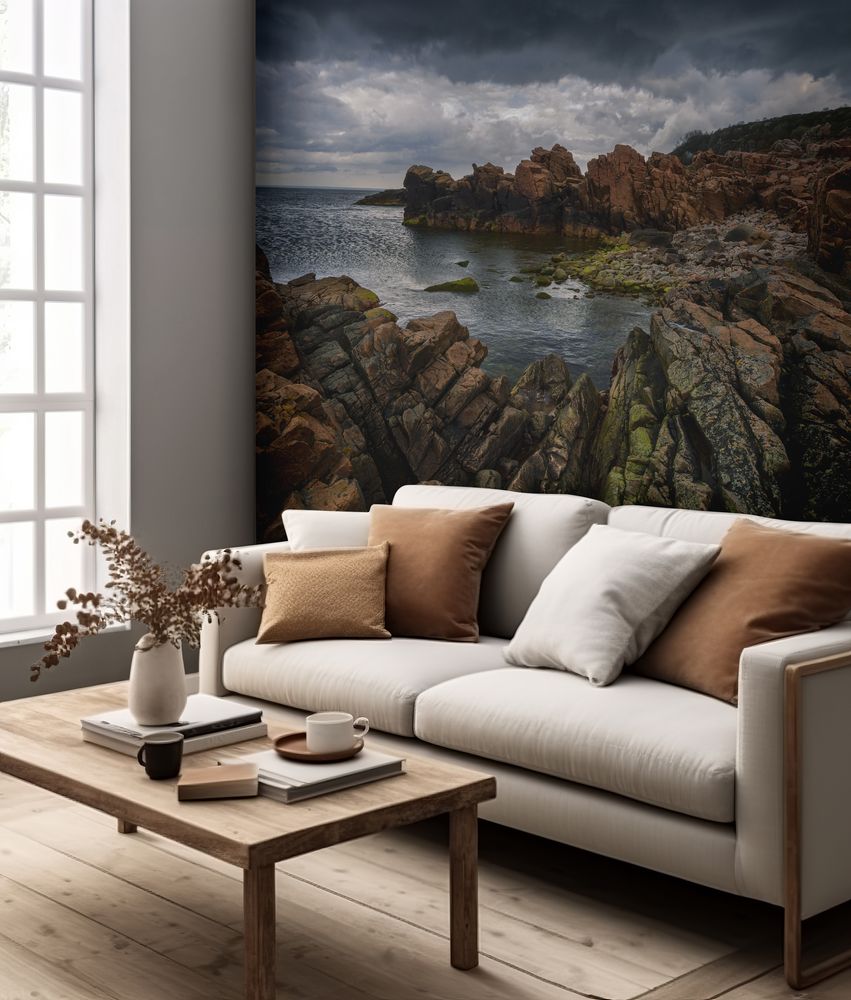 Rock formations on the coast of Hovs Hallar photowallpaper Wallpassion