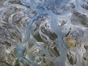 Aerial View of River on Iceland photowallpaper Wallpassion