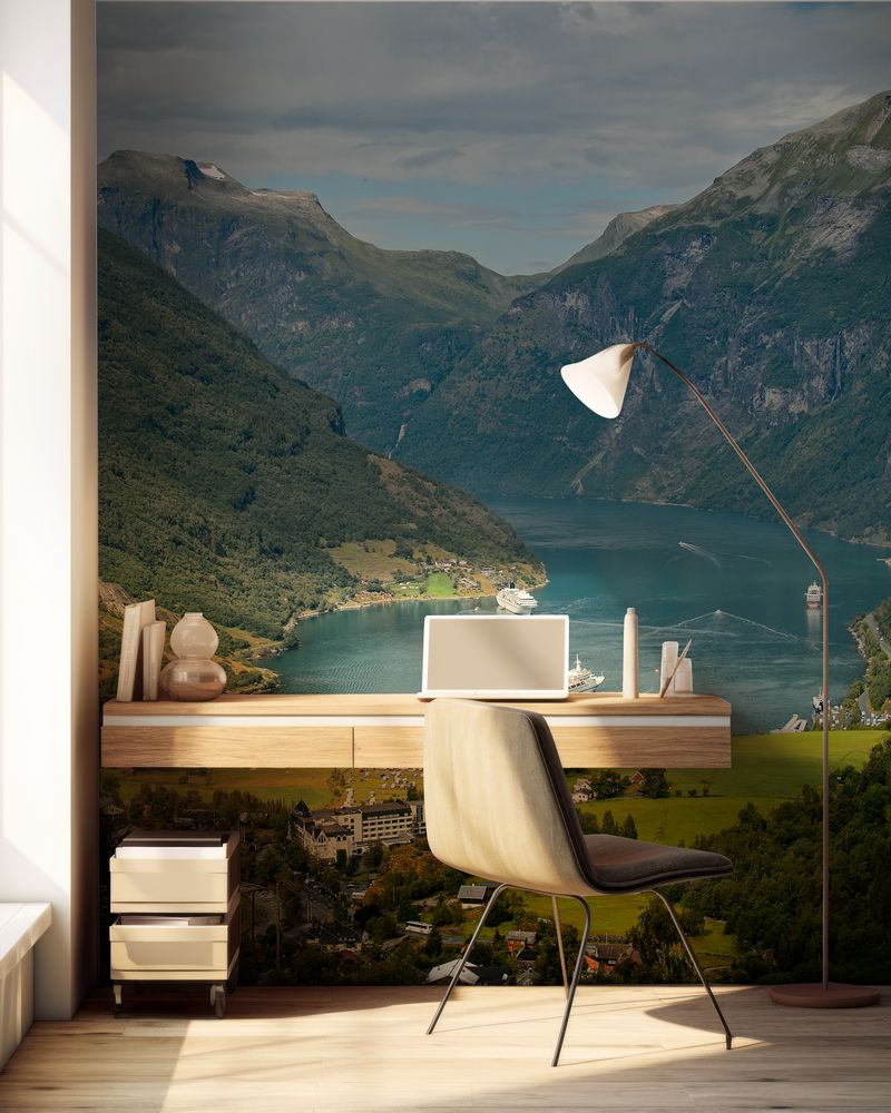View over Geirangerfjord - f5230962 photowallpaper Wallpassion