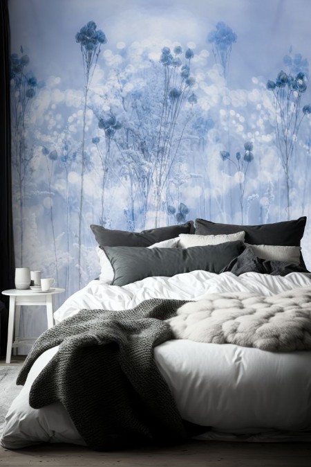 Icy Blue Flowers - 2431561 photowallpaper Wallpassion