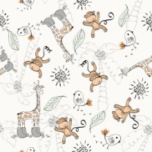 Doodles with Animals in the Jungle photowallpaper Wallpassion