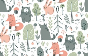 Forest Animals in Colour photowallpaper Wallpassion