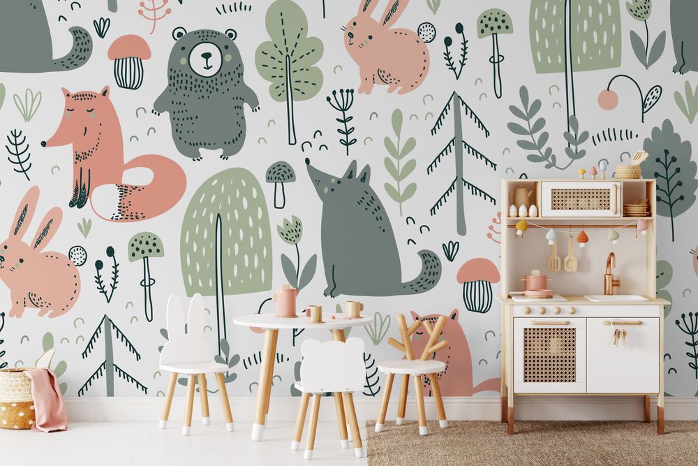 Forest Animals in Colour photowallpaper Wallpassion