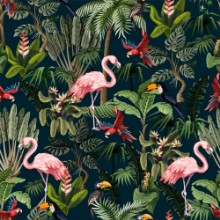 Tropical Birds in the Jungle photowallpaper Wallpassion
