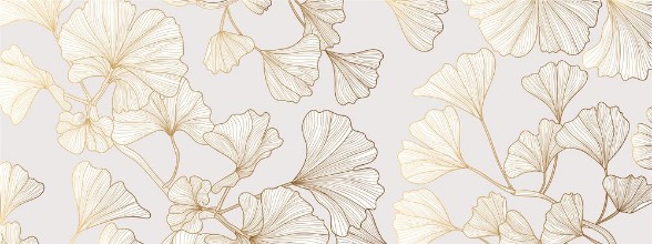 Ginkgo Leaves in Gold photowallpaper Wallpassion