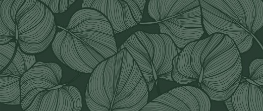 Retro Pattern with Green Leaves photowallpaper Wallpassion