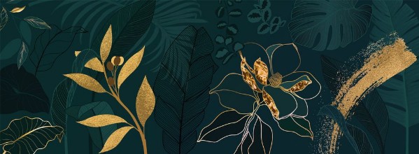 Summer Pattern in Gold photowallpaper Wallpassion