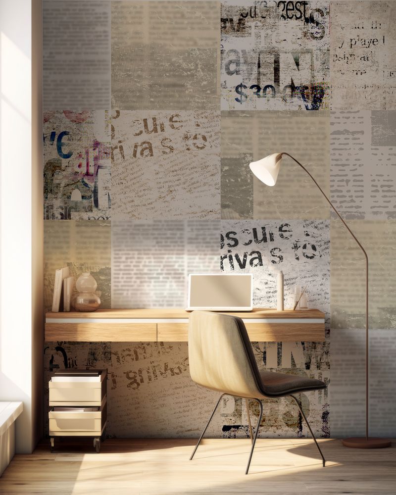 Vintage Newspapers as an Illustration photowallpaper Wallpassion