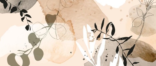 Abstract Pattern with Leaves in Beige photowallpaper Wallpassion