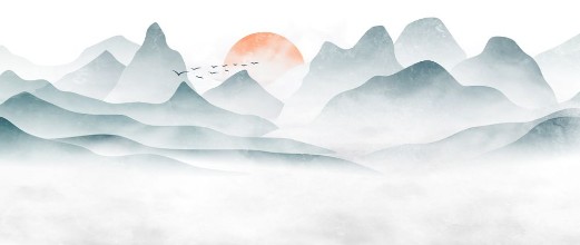 Minimalistic Mountain Landscape photowallpaper Wallpassion