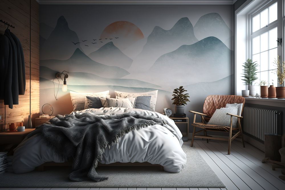 Minimalistic Mountain Landscape photowallpaper Wallpassion