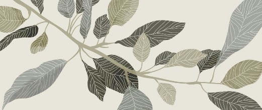 Retro Leaves in Brown and Gray photowallpaper Wallpassion