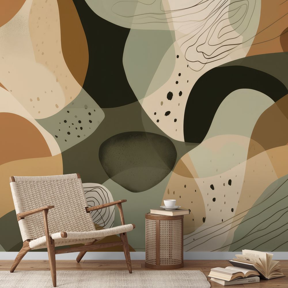 Retro Pattern in Brown photowallpaper Wallpassion