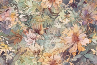 Pattern with Gentle Flowers photowallpaper Wallpassion