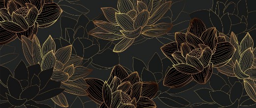 Lotus Flowers in Gold photowallpaper Wallpassion