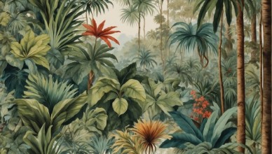 Illustration of Jungle photowallpaper Wallpassion