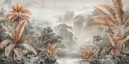 Jungle in Brown and Gray Tones photowallpaper Wallpassion