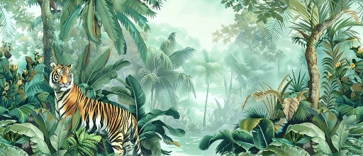 Tiger in the Jungle photowallpaper Wallpassion