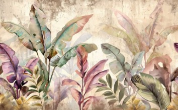 Vintage Tropical Light Leaves photowallpaper Wallpassion