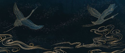 Japanese Cranes Flying photowallpaper Wallpassion