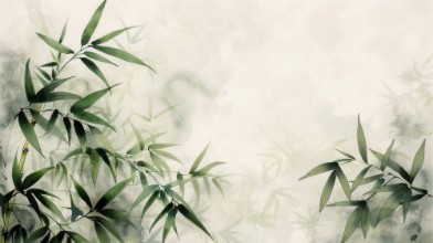 Oriental Style of Bamboo in Green photowallpaper Wallpassion