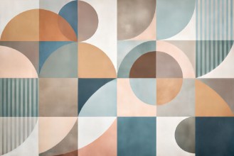Circles and Squares in Pastel Tones photowallpaper Wallpassion