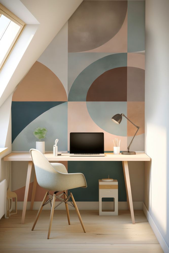 Circles and Squares in Pastel Tones photowallpaper Wallpassion