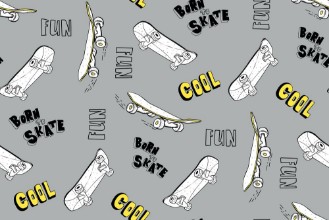 Pattern with Skateboard Theme photowallpaper Wallpassion