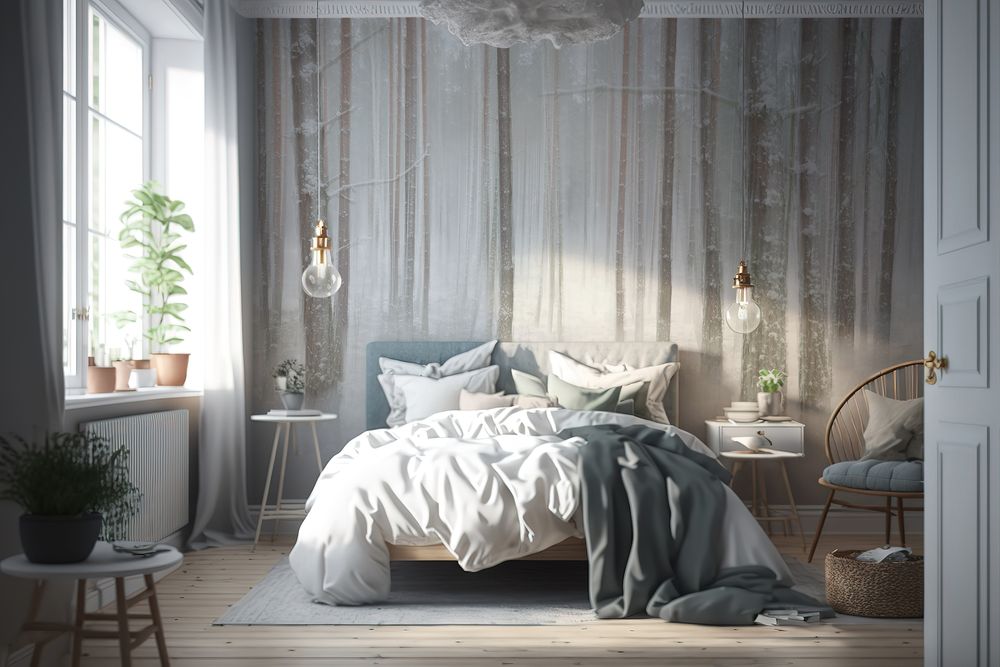 Winterforest in Sweden photowallpaper Scandiwall