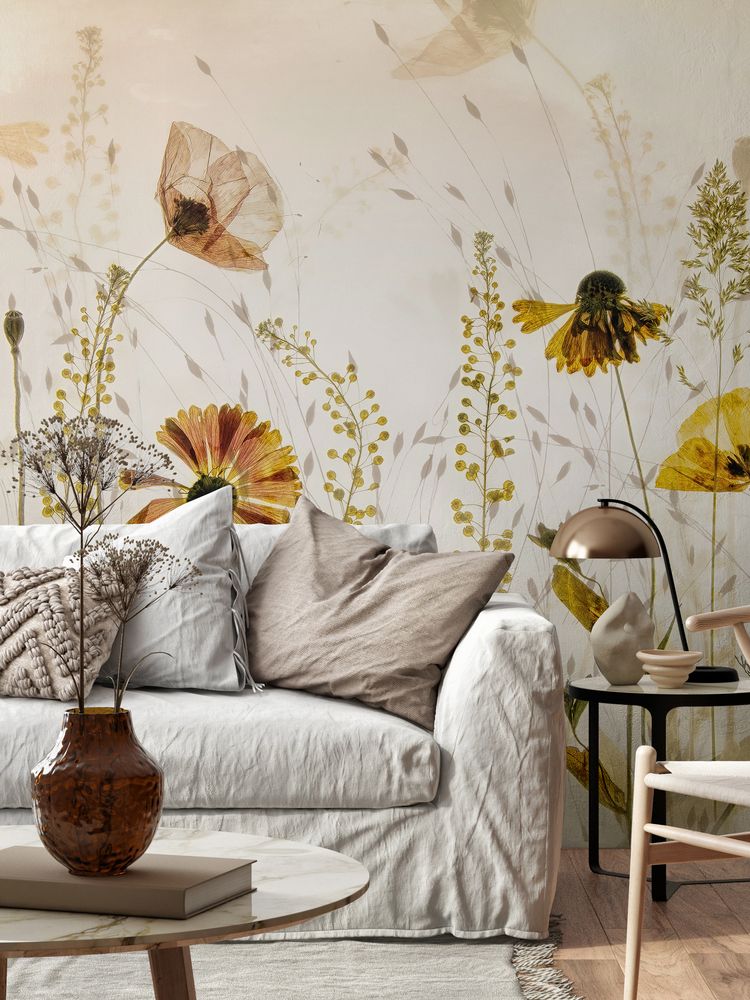 Flowers in the Field photowallpaper Scandiwall