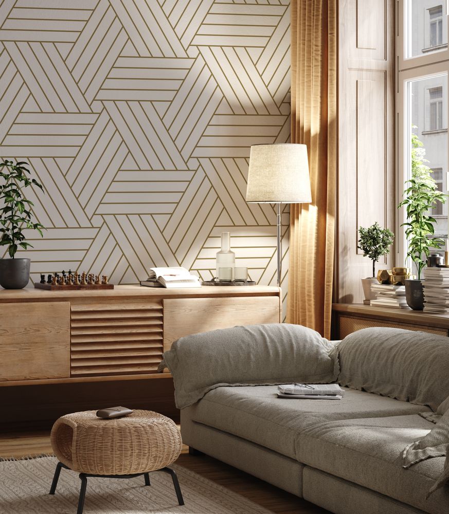 Golden Strips photowallpaper Scandiwall