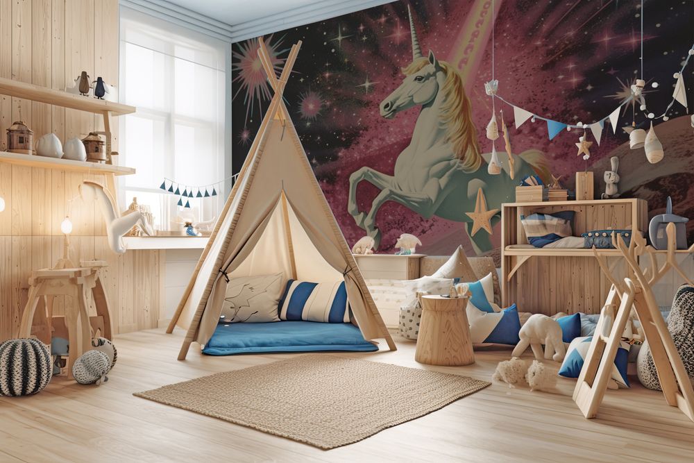 Unicorn in Space photowallpaper Scandiwall